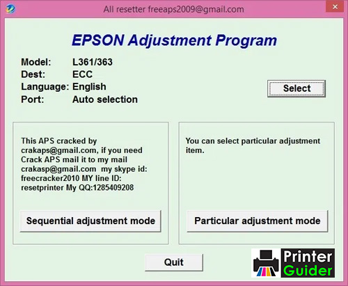 Epson L363 Adjustment Program