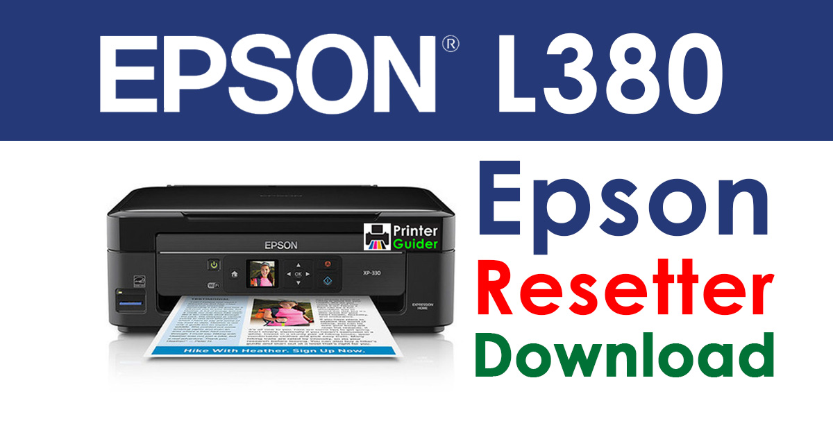 Epson L380 Resetter Adjustment Program Free Download