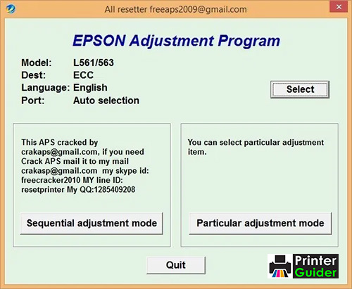Epson L561 Adjustment Program