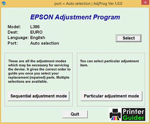 Epson L386 Adjustment Program