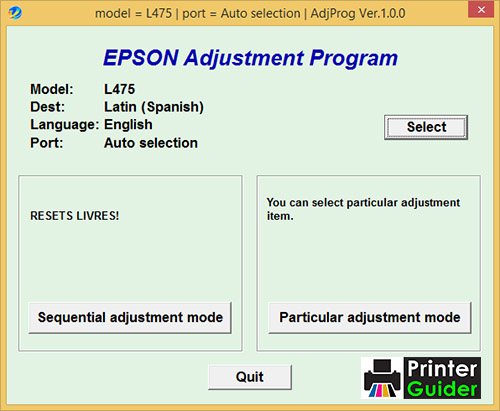 Epson L475 Adjustment Program