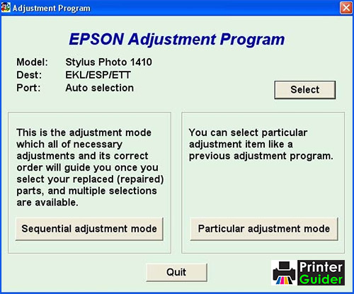Epson 1410 Adjustment Program