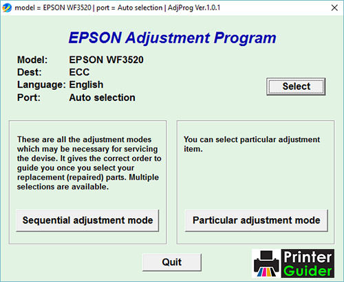 Epson WF3520 Adjustment Program