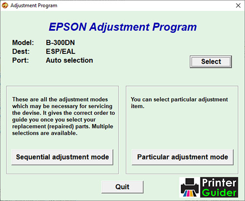 Epson B300DN Adjustment Program