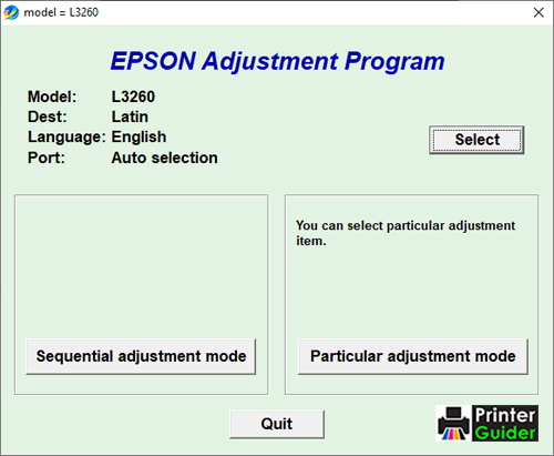 Epson L3260 Adjustment Program